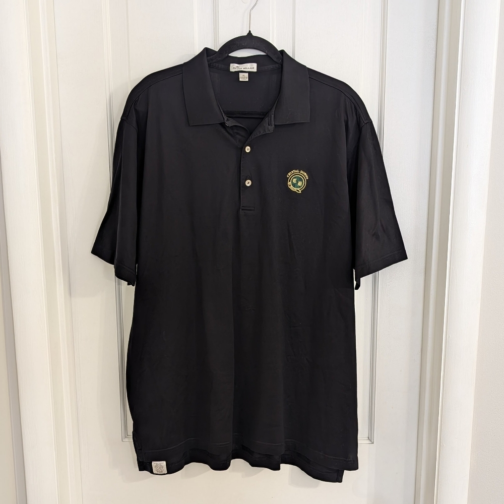 Peter‎ Millar Mens Crystal Downs Polo Shirt EXTRA LARGE Golf Course Preppy Black